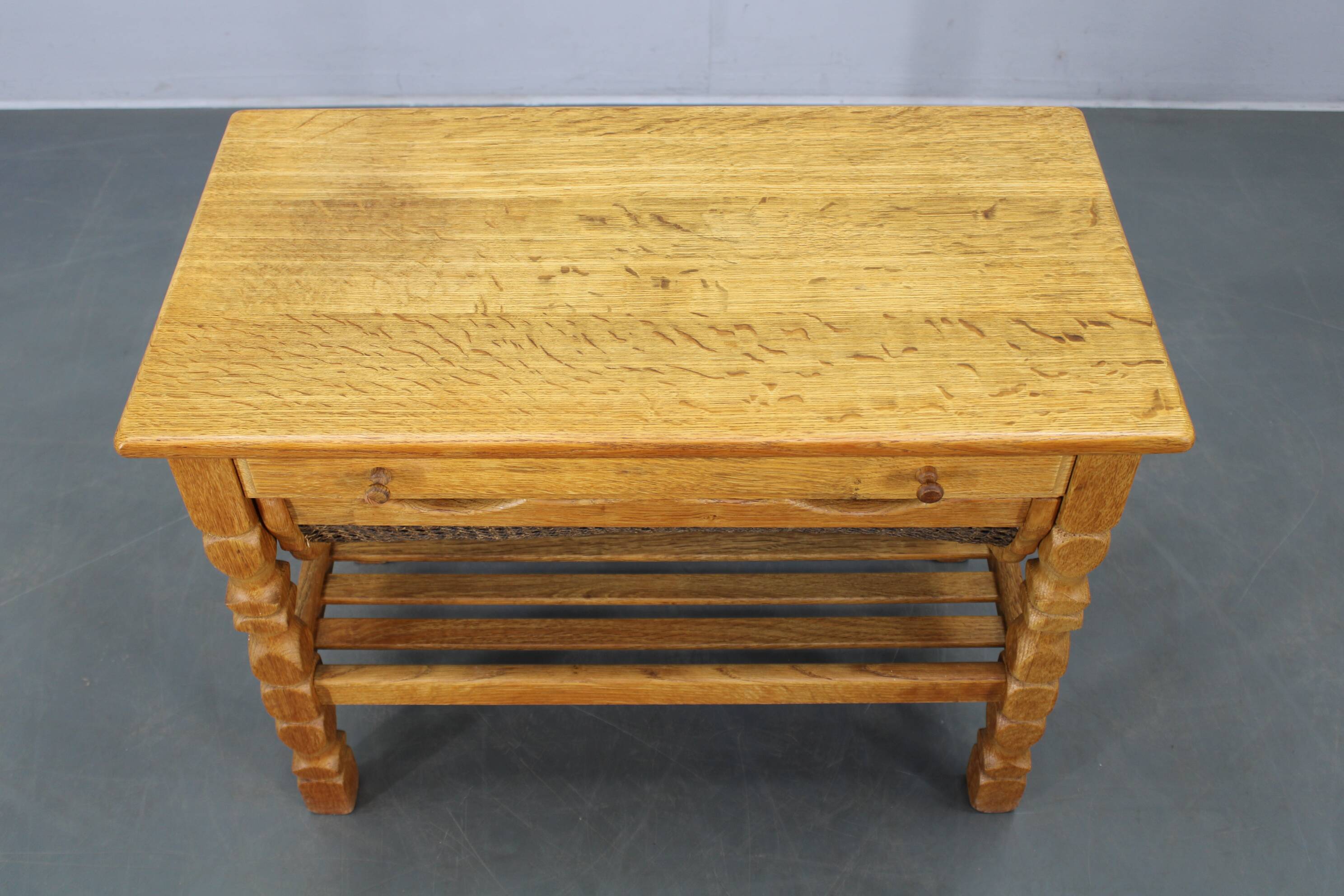 Danish mid-century oak sewing cabinet by Henning Kjaernulf
