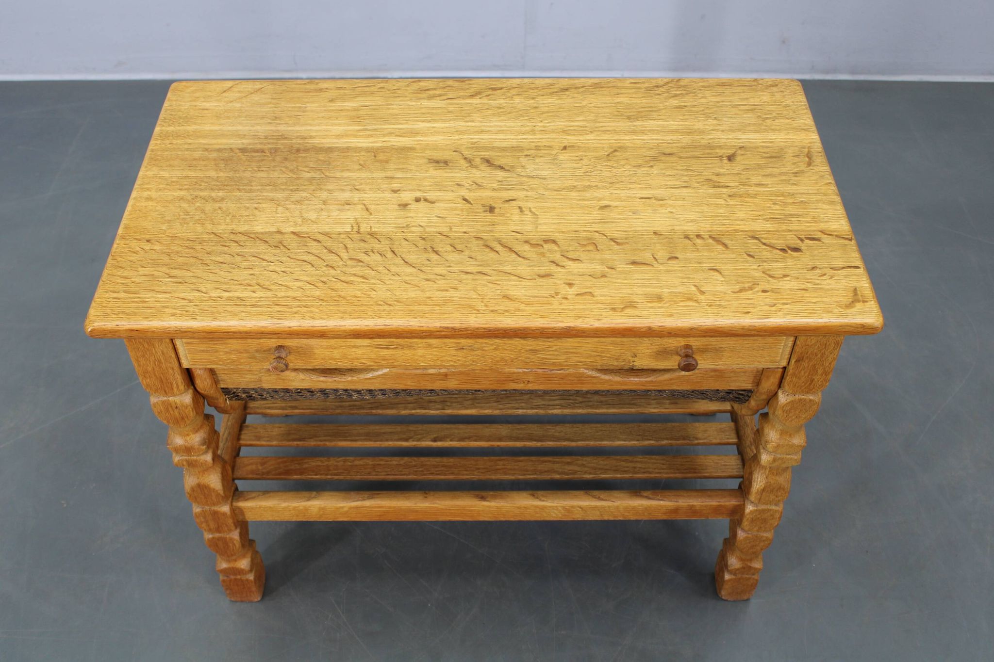 Danish mid-century oak sewing cabinet by Henning Kjaernulf