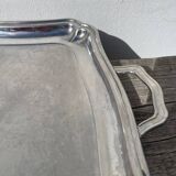 Rectangular silver metal tray