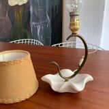 Ceramic lamp and vintage brass
