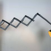 Grey Industrial Scissor Wall Lamp from Elektroinstala, 1960s
