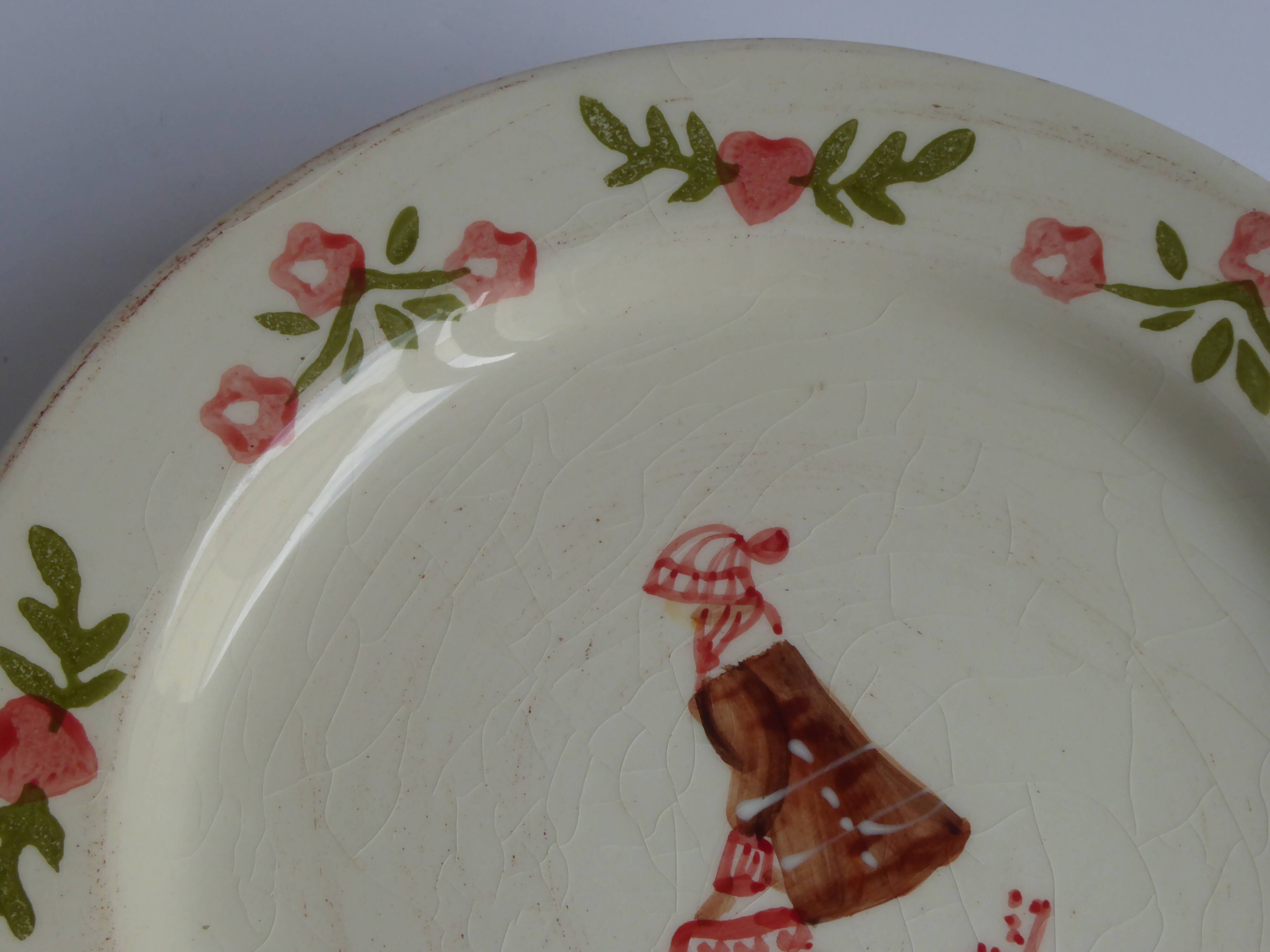 4 plates in old earthenware
