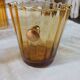 6 antique amber glasses + ice bucket