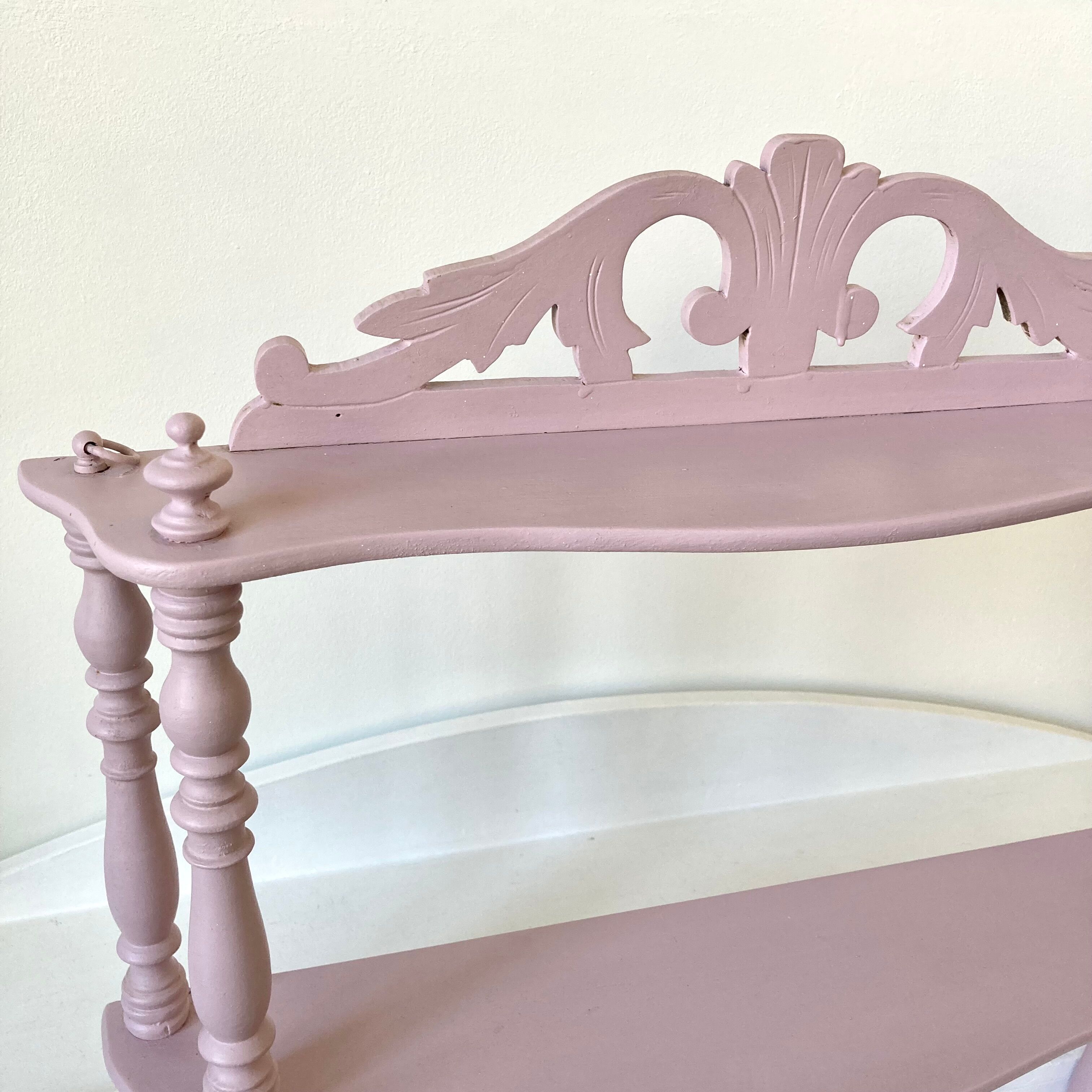 Carved wooden wall shelf