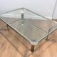 Large designer coffee table in chrome with glass tops