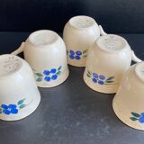 Set of 5 Vintage "Honorine" Mugs - Moulin des Loups (Orchies)