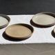 Set of 6 handmade stoneware plates in glazed beige and brown D20 H3
