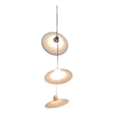 Suspension baladeuse 3 abat-jour en opaline - mid.XXeme