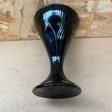 Set of 6 Art Nouveau Ice Cream Cups Black Opaline Glass France Vintage