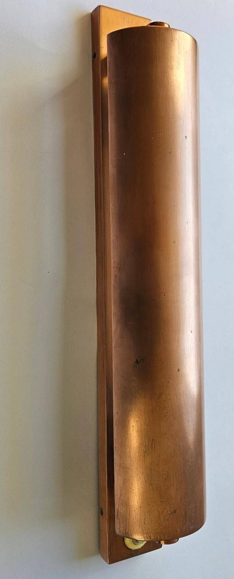 Very rare copper wall lamp, Art Deco, 1930s