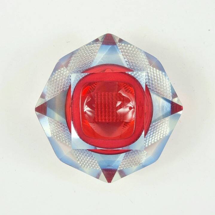 Diamond-Shaped Murano Glass Ashtray/Vide Poche by Flavio Poli for Seguso