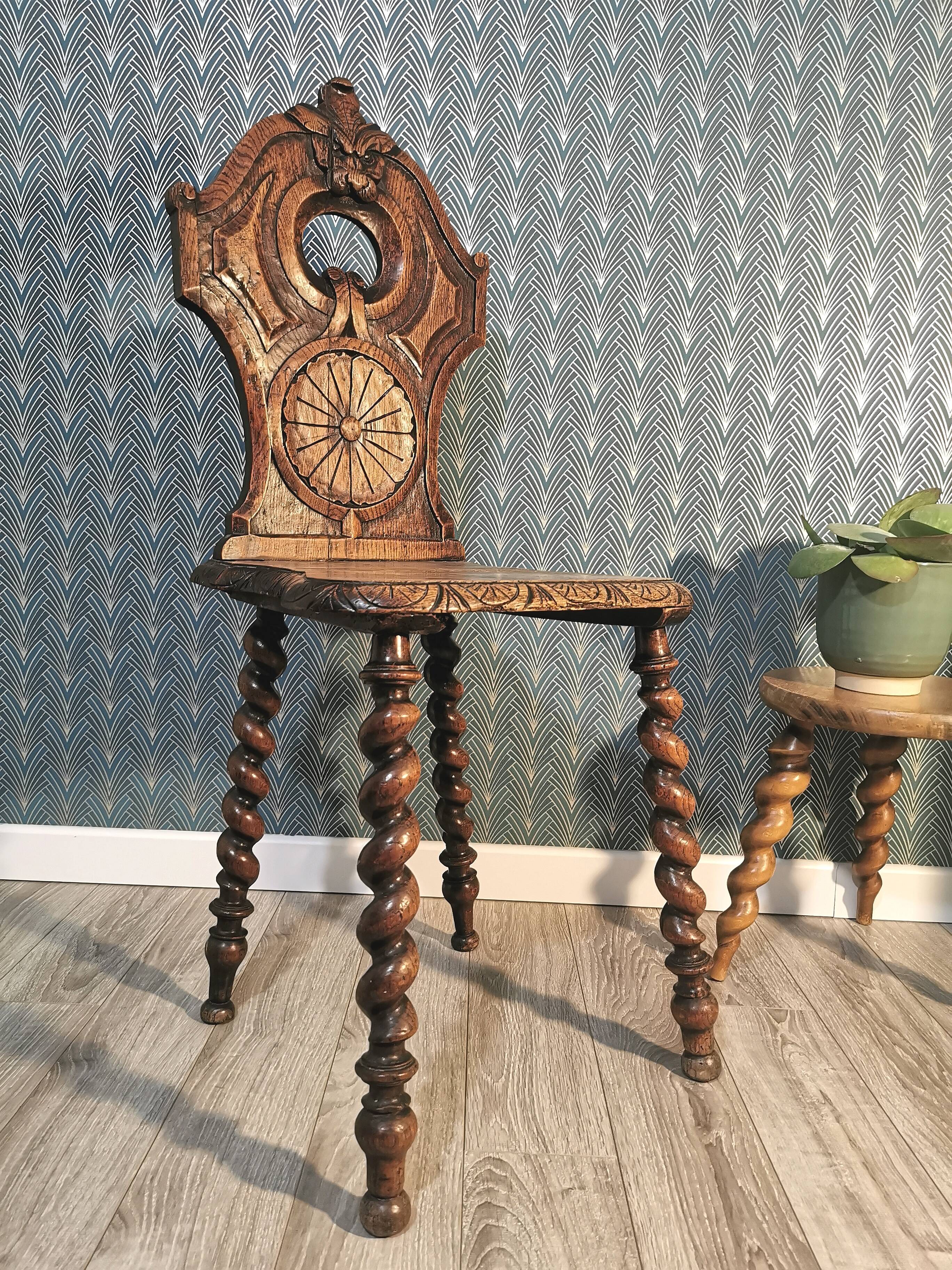 Carved oak chair