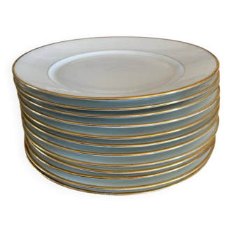 Lot of old dishes with golden edging, Limoges porcelain