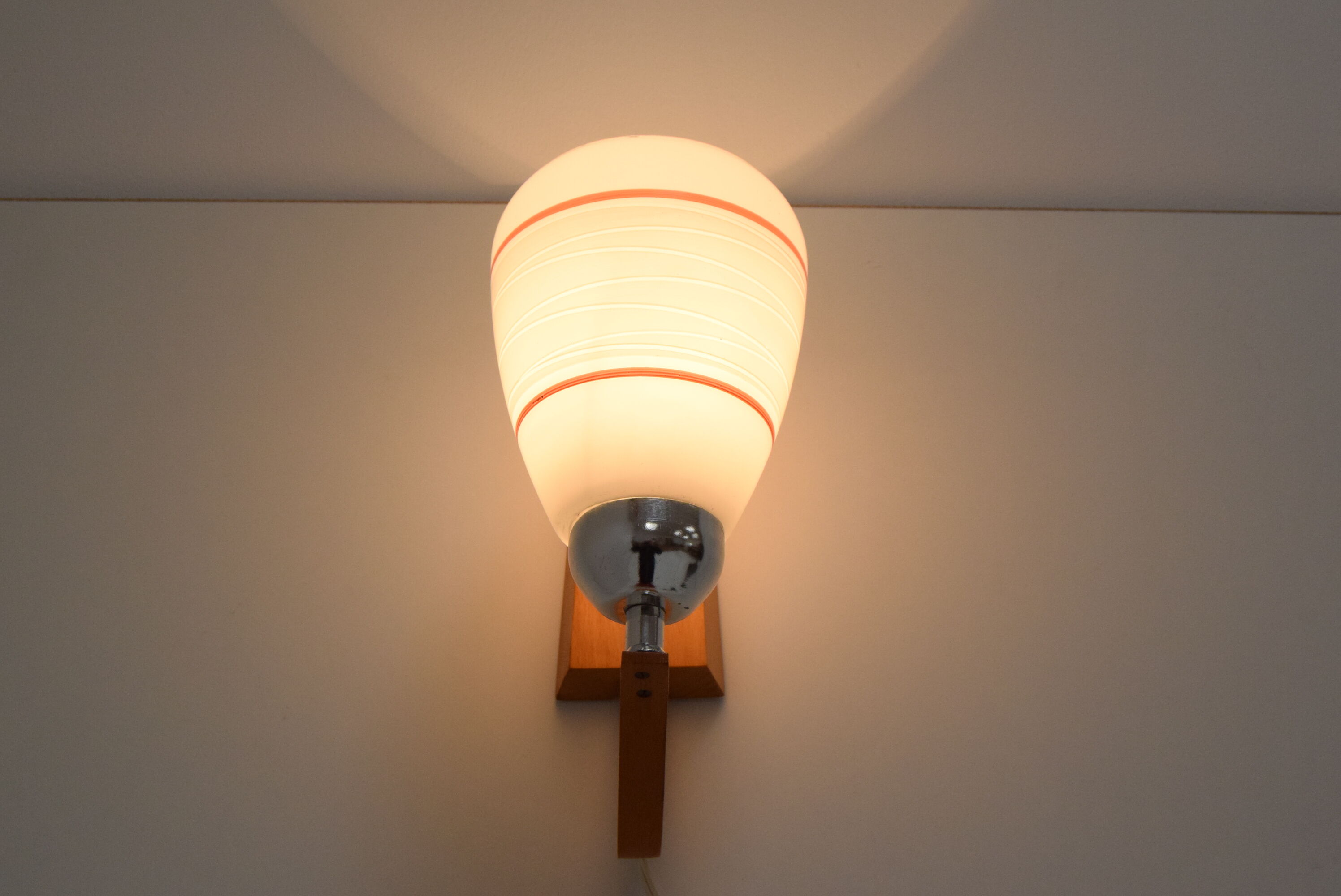 Mid-century wood wall lamp  by Drevo Humpolec, 1970