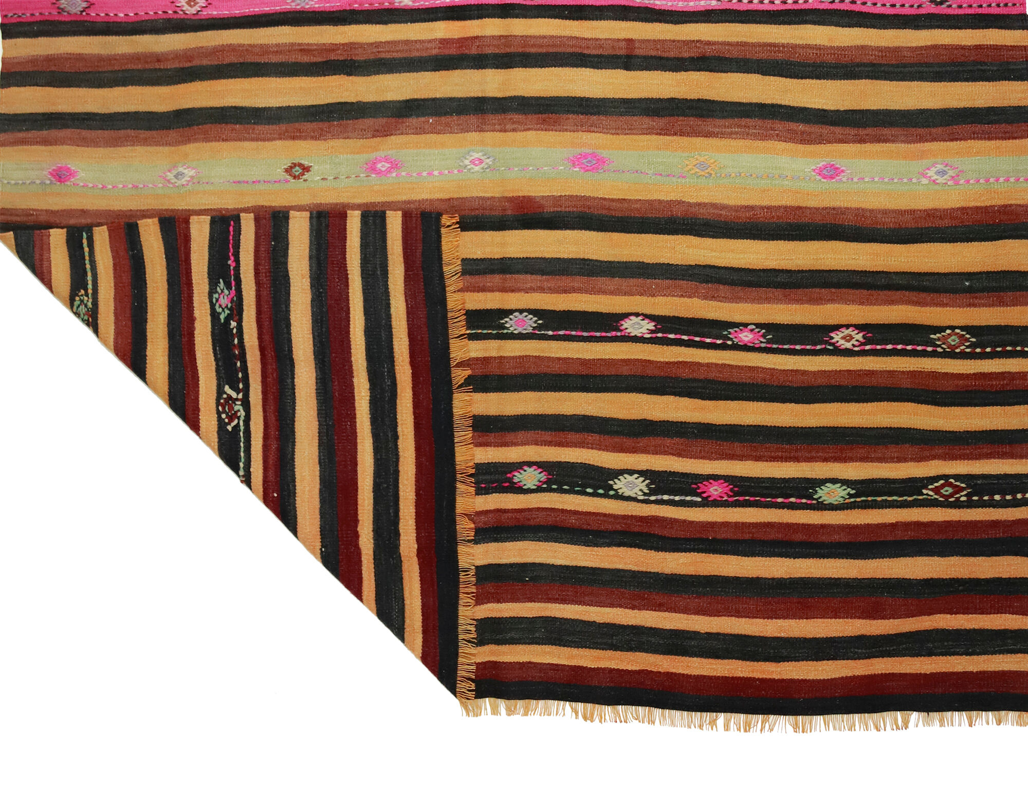 Anatolian handmade kilim rug 262 cm x 192 cm