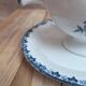 Antique sauce boat Sarreguemines bamboo shape – unlisted blue decoration – ironstone