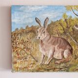 Oil on canvas hare rabbit