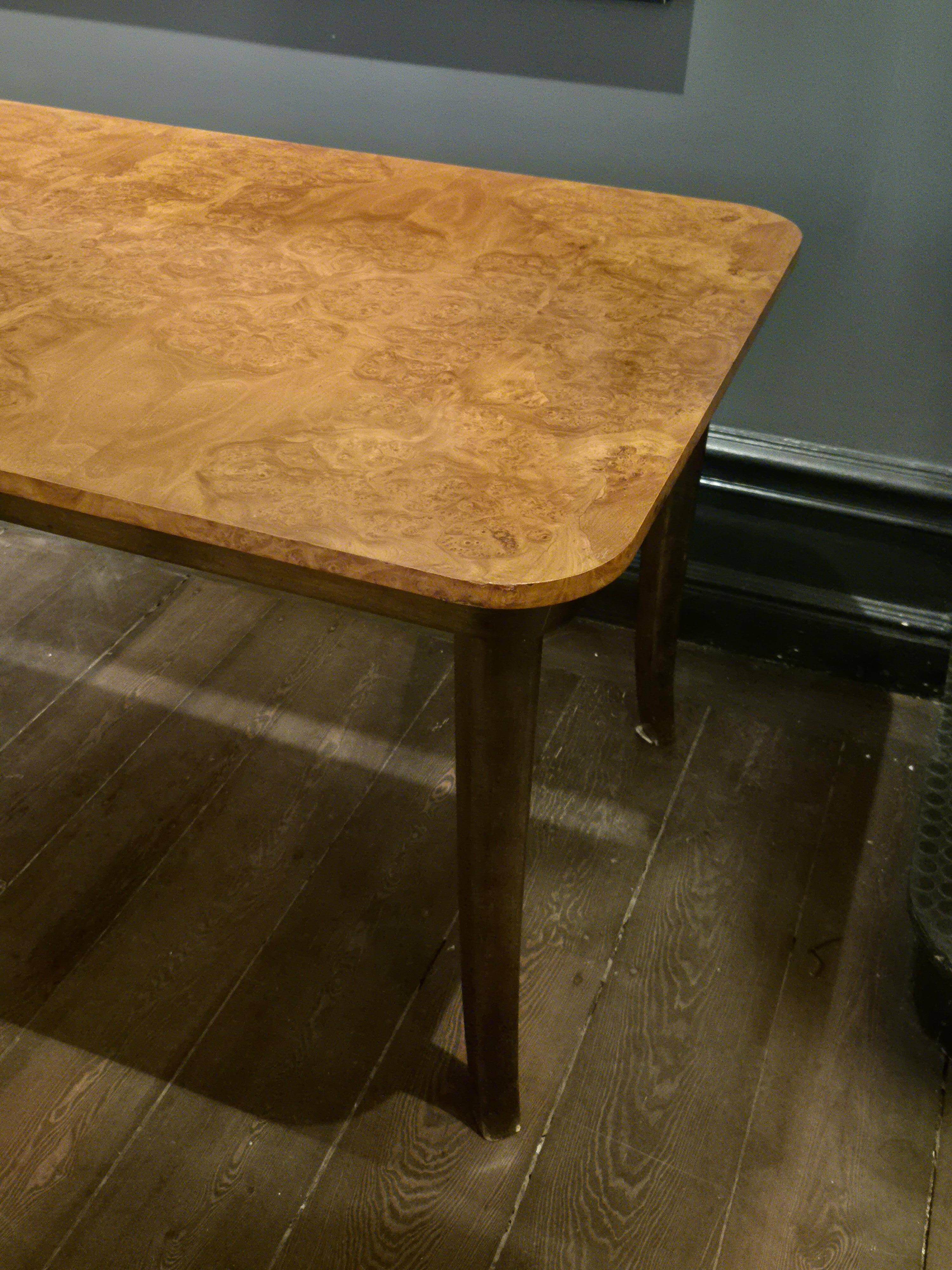 Dining table in burl and beech by Axel Einar Hjorth, NK 1938, Swedish Modern.