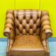 Vintage Chesterfield Regency Style Brown Leather Club Armchair