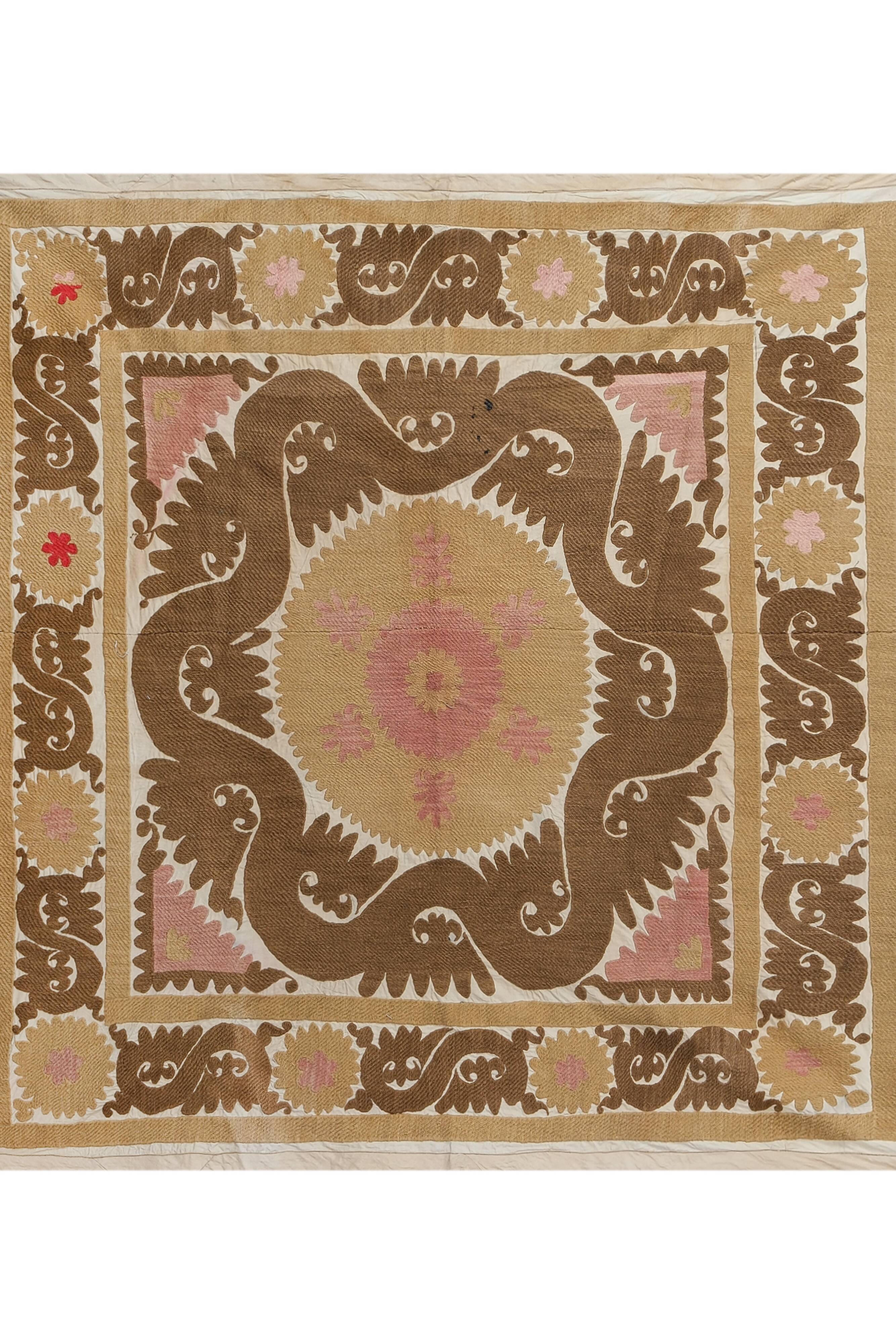 Tapis noué à la main, tapis turc vintage 140x140 cm