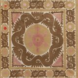 Tapis noué à la main, tapis turc vintage 140x140 cm
