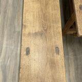 Pair of solid stripped oak farmhouse benches