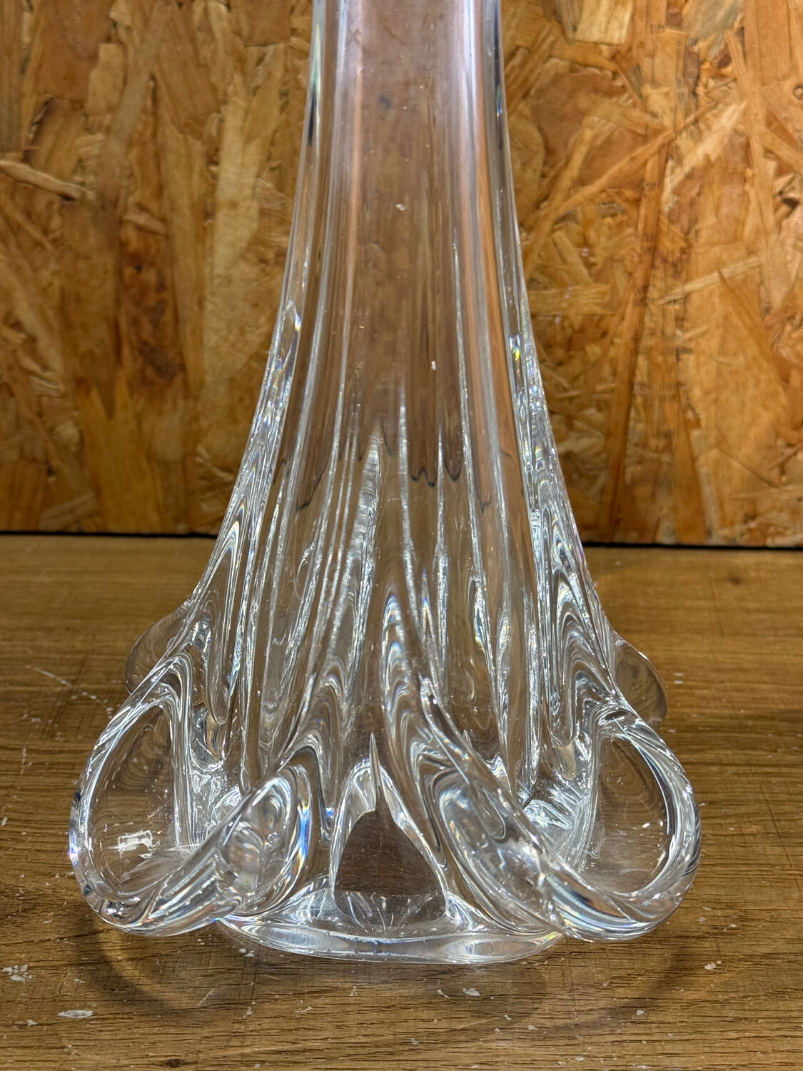 Lamp base Crystal of Sèvres France – vintage moulded crystal from the years