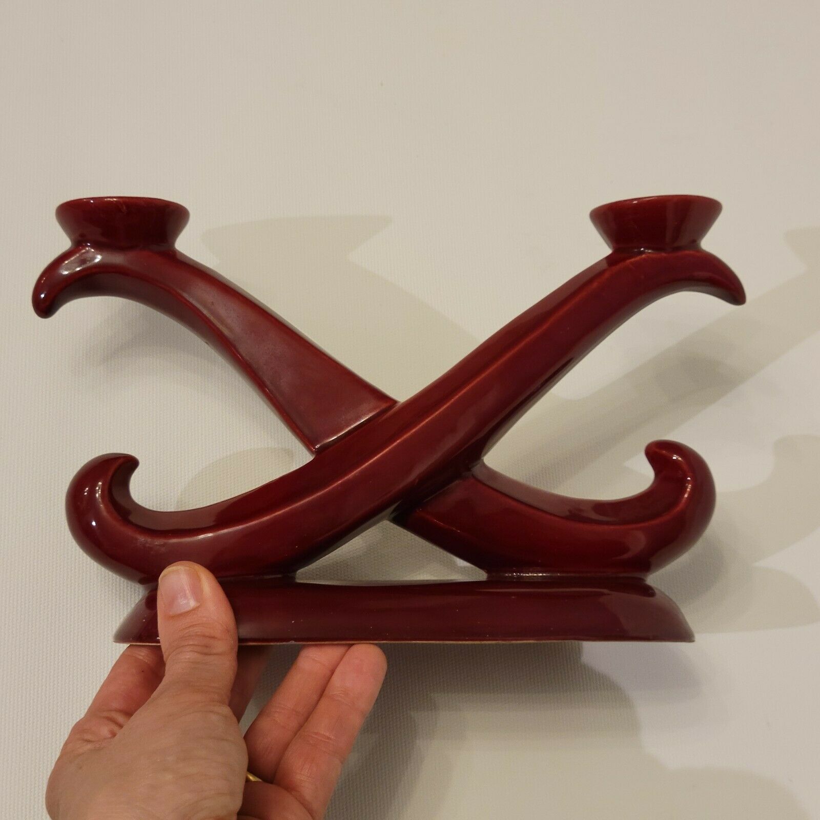 Ceramic candle holder Saint Clément red burgundy
