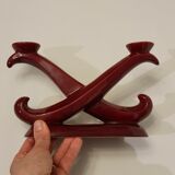 Bougeoir céramique Saint Clément rouge bordeaux