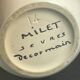 Ceramic pot cover with vegetable decoration sign (paul) milet sevres ø 19 cm h 15