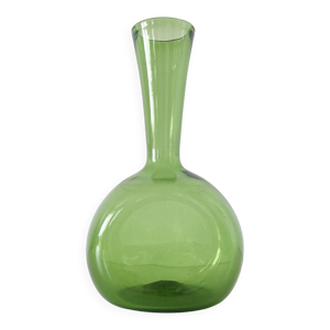 Vase en verre soufflé - vert 1950