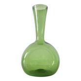 Vase en verre soufflé vert italien Empoli 1950