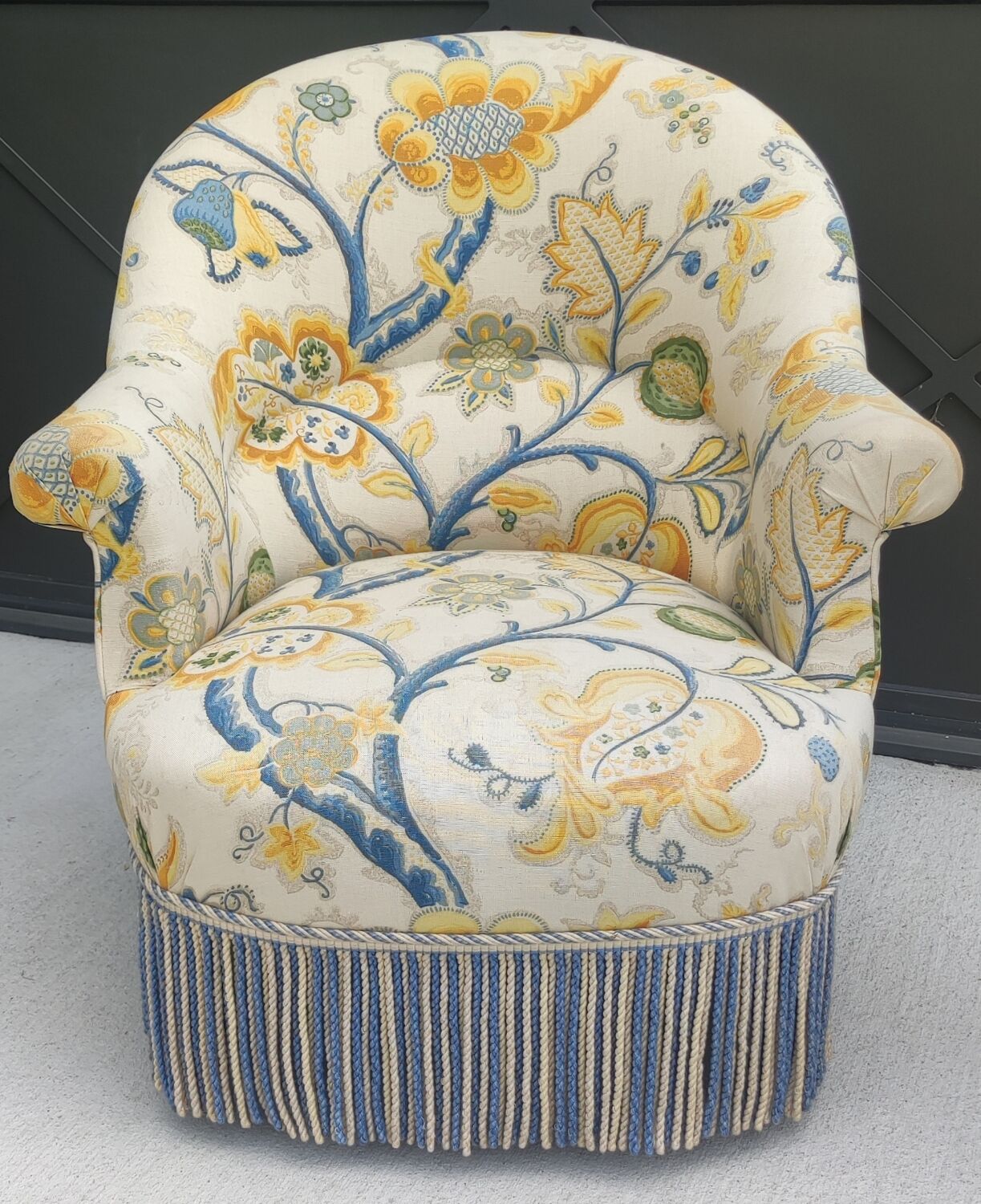 Ancien fauteuil crapaud