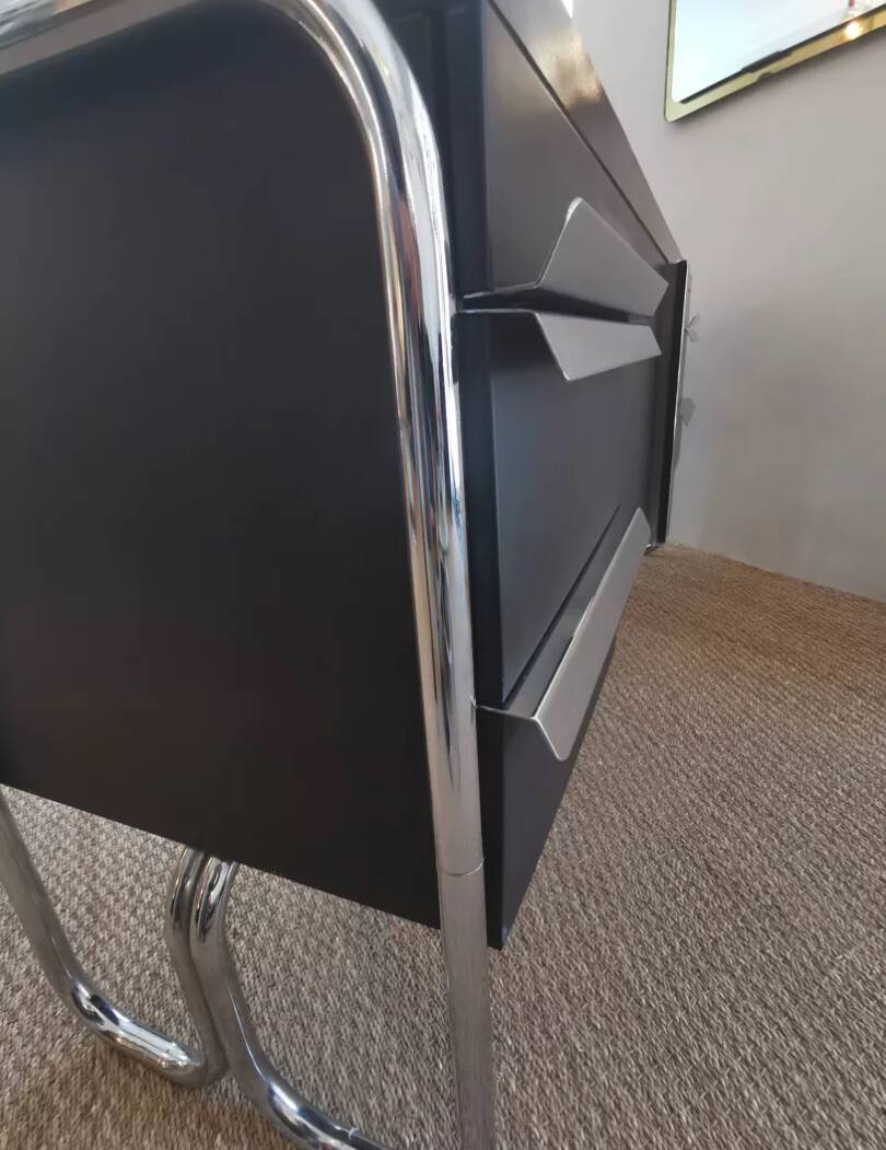 Vintage Bauhaus style metal sideboard from the 1970s