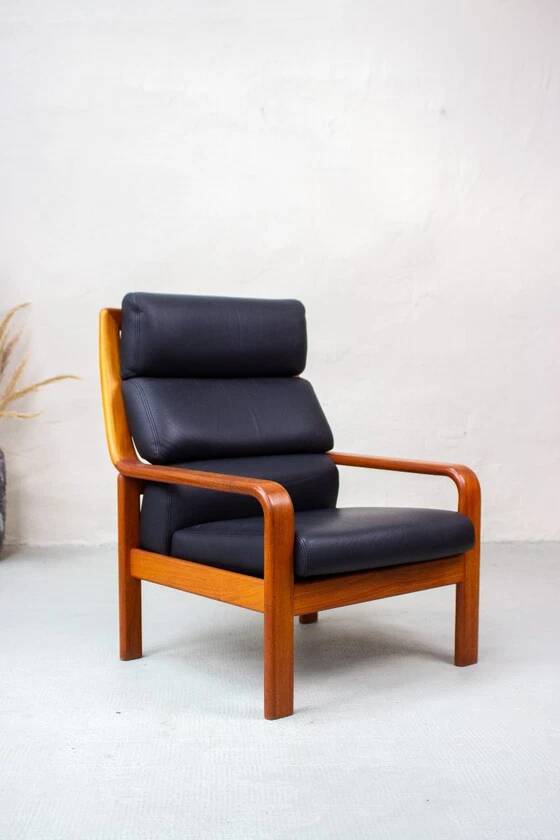 Vintage Teak Armchair High-Back Mid Century Danish