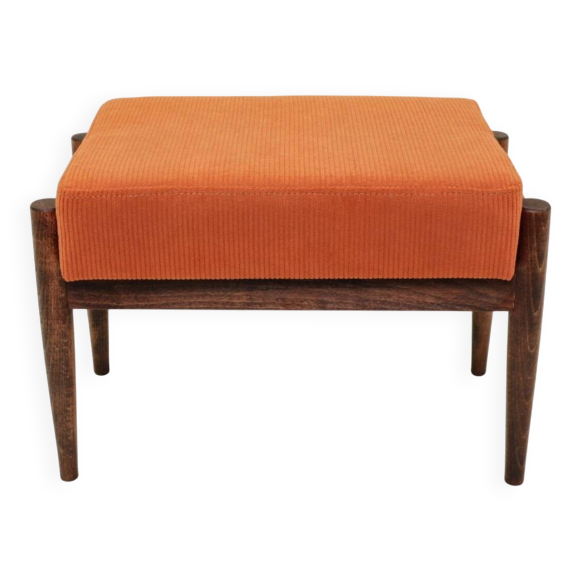 Wooden footrest in corduroy velvet