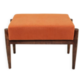 Wooden footrest in corduroy velvet