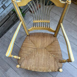Pair of vintage patinated armchairs