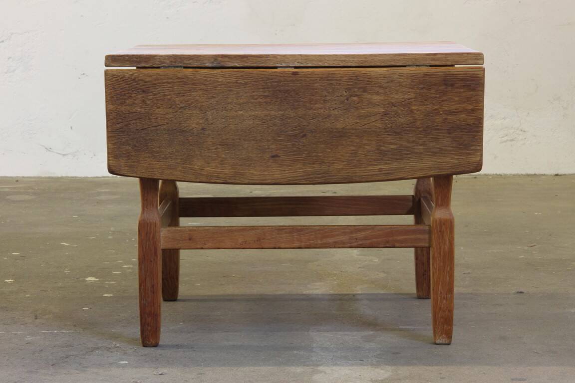 1960s mid-century brutalist Danish coffee table in oak attributed to Kjærnulf