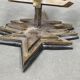 Pair of Czech Cubist Brass Wall Lights, Czechoslovakia, 1920s