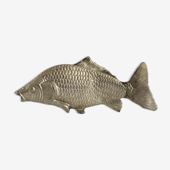 Silver steel paperweight fish
