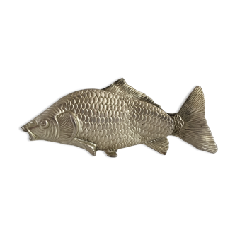 Silver steel paperweight fish