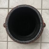Fat Lava vase in red and black West Germany pottery