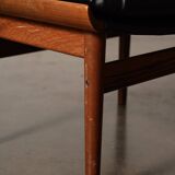 Finished Juhl armchair and its ottoman.