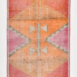 3x11 Shades Of Pink Antique Runner Rug, Handmade Runner Rug, 96x329Cm