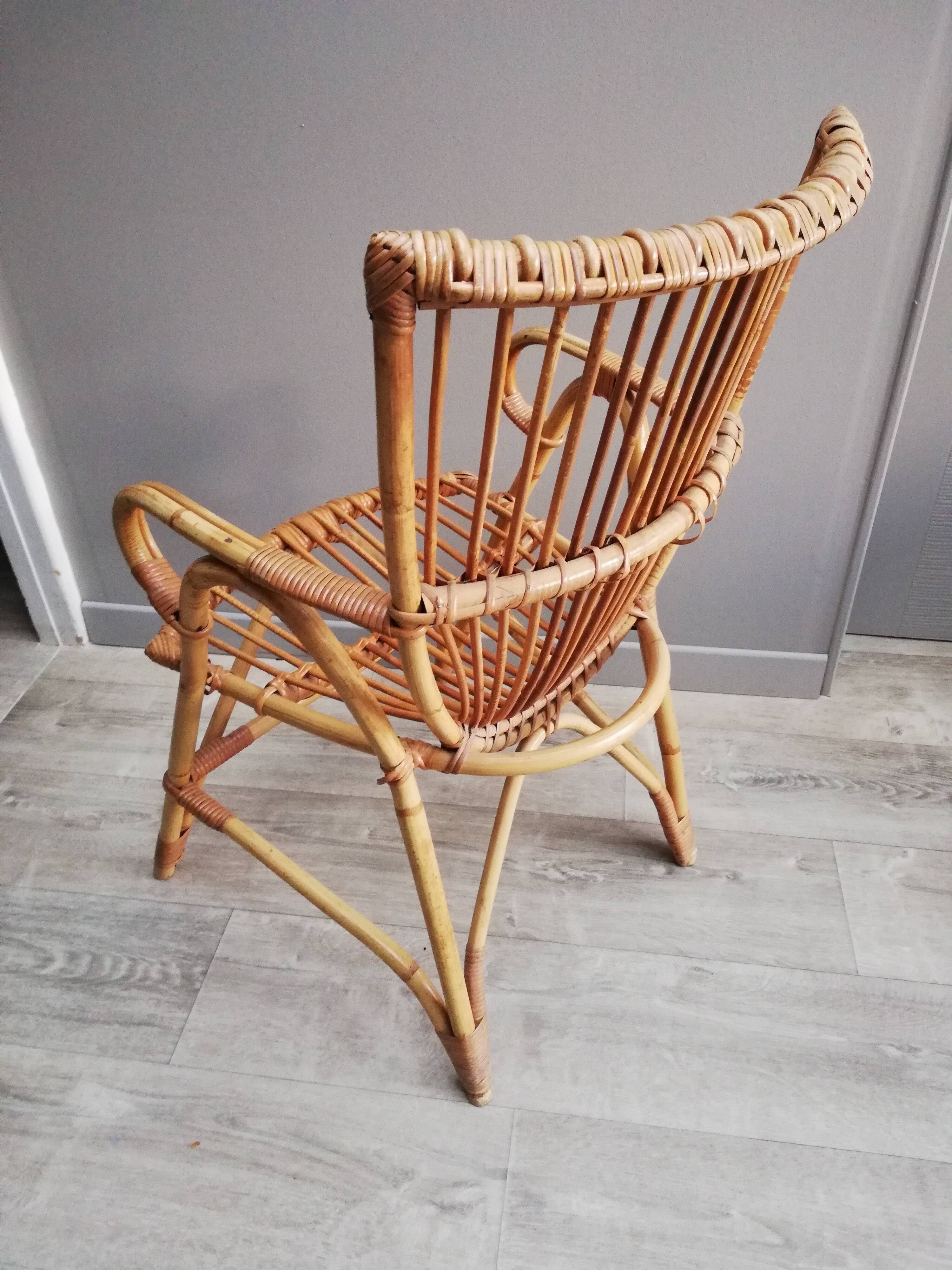 Vintage bamboo rattan chair