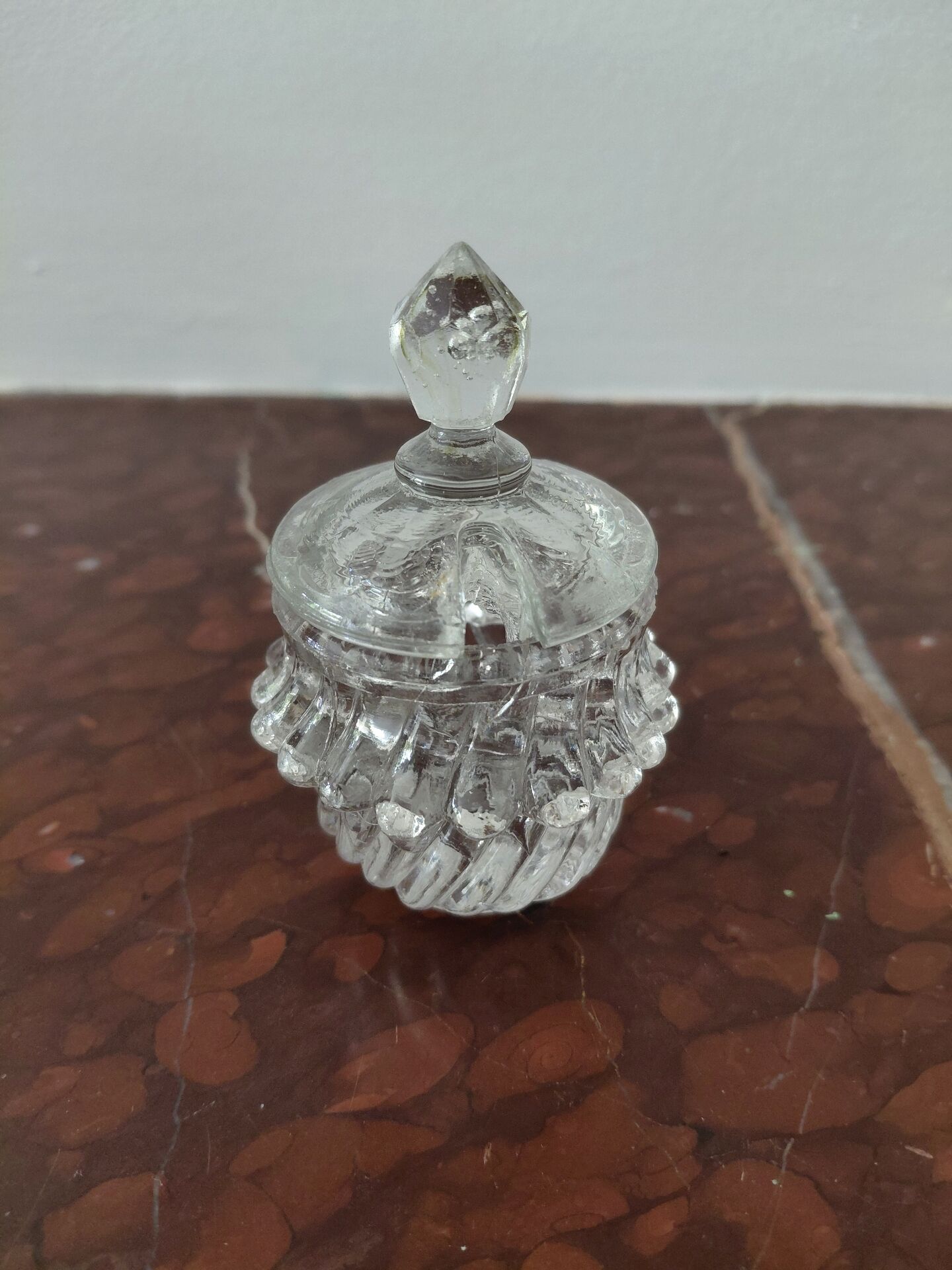 Moutardier verre ancien