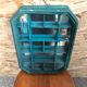Old hanging showcase 18 green wood boxes + mirror + vintage glass door