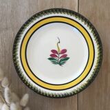 Yellow & black dessert plates Henriot Quimper