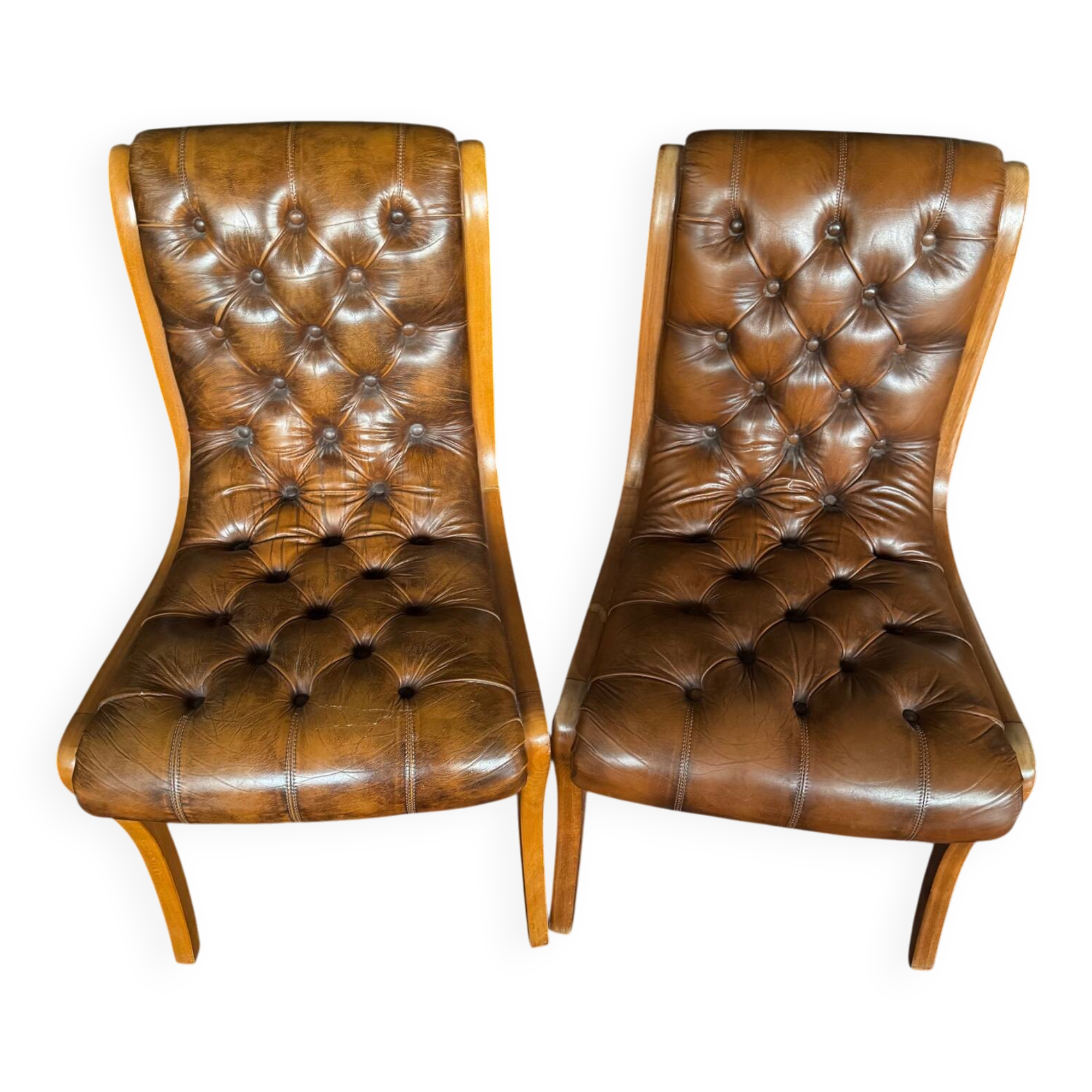 2 English Chesterfield chairs